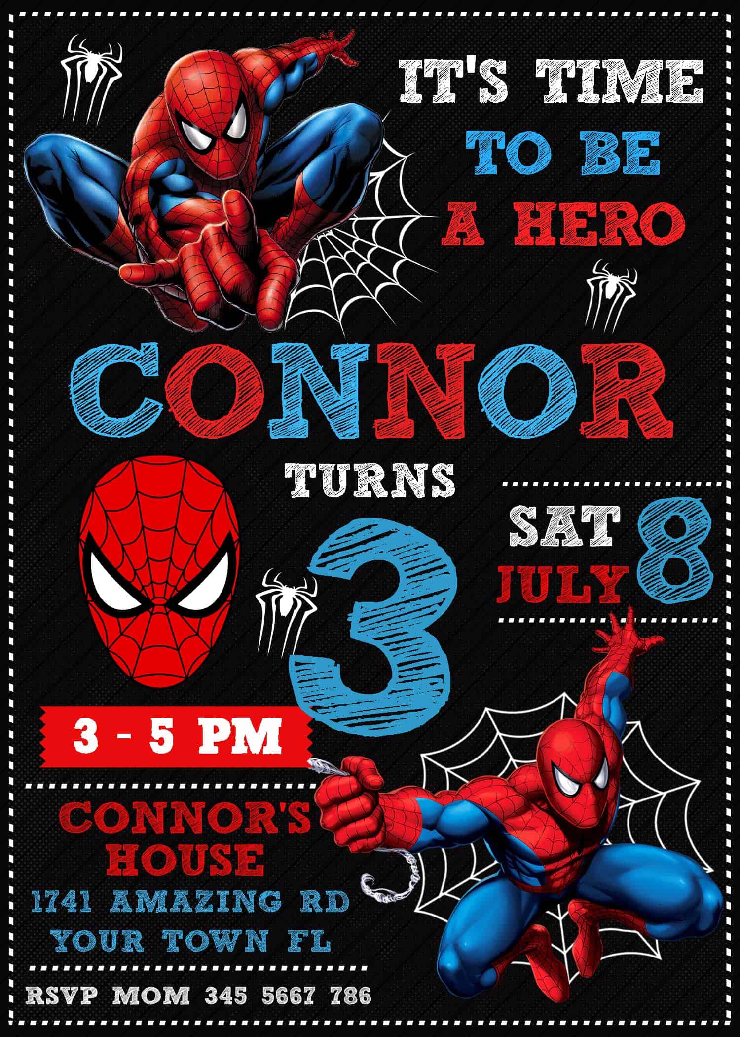 Spiderman Birthday Invitation Charming Invite